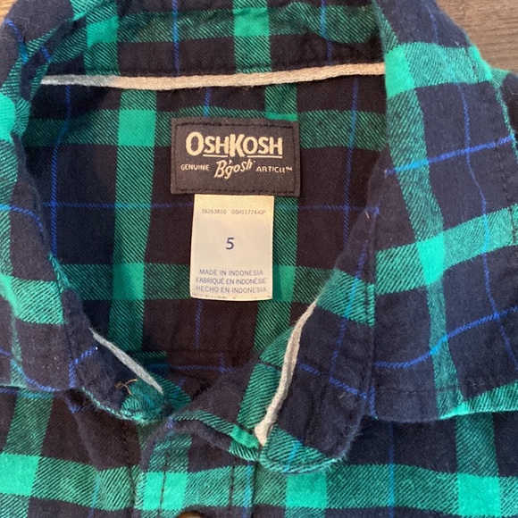 Oshkosh B’gosh- size 5 flannel button down like new! - Picture 2 of 5
